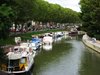 Narbonne canal and moored boats