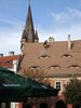 Church spire and eyelid windows in Sibiu 